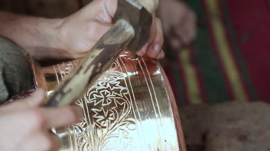 The gleaming earthy-brown, Copperware.