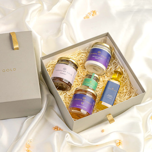 Gulkand + 24K Gold Kahwa Premix + 24K Gold Honey + Kashmiri Saffron + Kashmiri Almond Oil